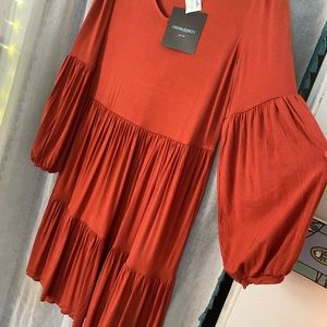 *Brand New* Cynthia Rowley burgundy, long sleeved ruffled dress Size: medium